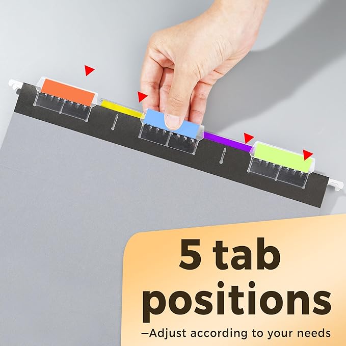 SUNEE 25 Pack Hanging File Folders, Black Folders, Hanging File Folders Letter Size with 1/5-cut Tabs, Stay Organized for Your Home and Office Bulk File and Documents-DeskLoop Office