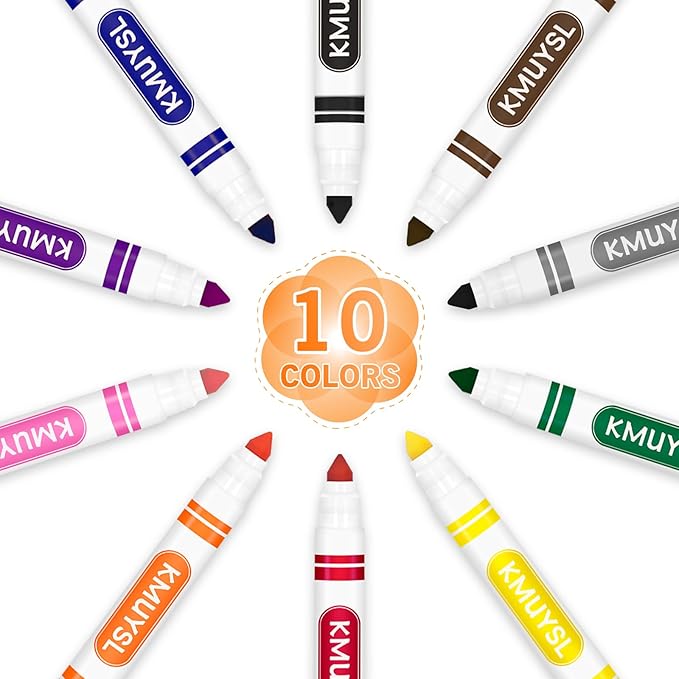 KMUYSL 160 Count Washable Markers Bulk, 10 Assorted Colors - Broad Line Conical Tip Coloring Markers for Kids, School Art Supplies & Back to School Supplies, Teacher Classroom Must Haves-DeskLoop Office