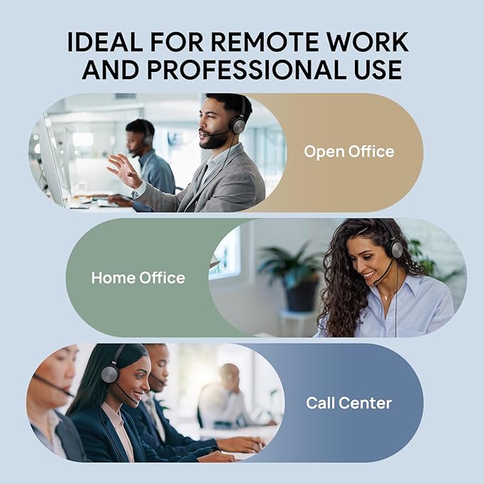 Yealink UH36 Professional USB Headset, Wired Headphones for Work Calls and Music, Headset with Noise Cancelling Mic for Computer PC Laptop(for Teams Certified, Mono,3.5mm Jack/USB Connection)-DeskLoop Office