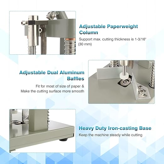 IRONWALLS Corner Rounder Cutter Machine, R6mm R10mm 1.2”/ 30mm Thickness Heavy Duty Paper Corner Cutter Punch with Paper Holding Device, Steel Metal Commercial Corner Punch for Office Business-DeskLoop Office