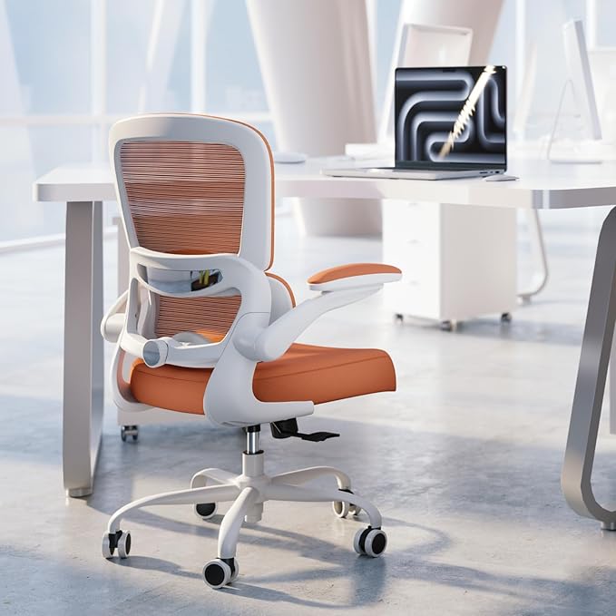 TRALT Office Chair - Ergonomic Desk Chair with Adjustable Lumbar Support, Mesh Computer Chair, Executive Chairs for Home Office Comfortable Lumbar Support (Orange)-DeskLoop Office