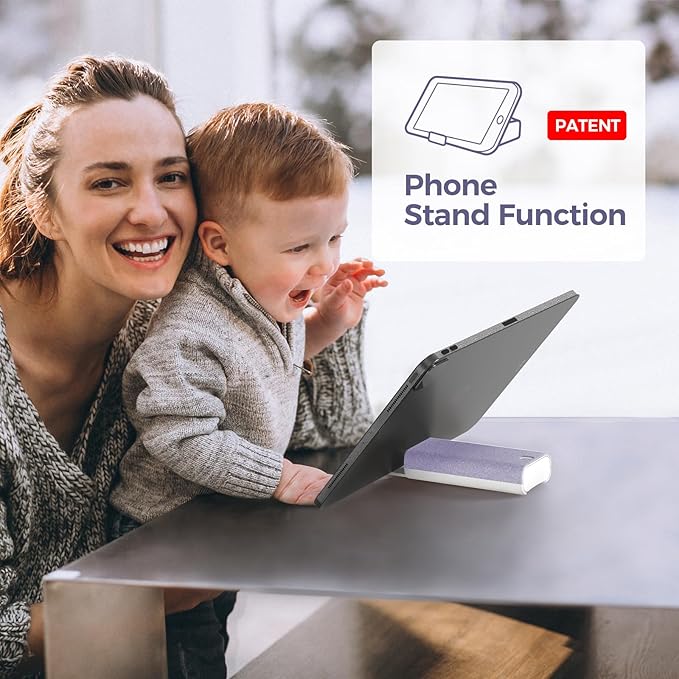 CLICK CLEAN Touchscreen Mist Cleaner, Screen Cleaner, All in One Screen Cleaner Spray with Microfiber and Phone Stand for All Phones, Laptop and Tablet Screens (Purple), W5131-DeskLoop Office