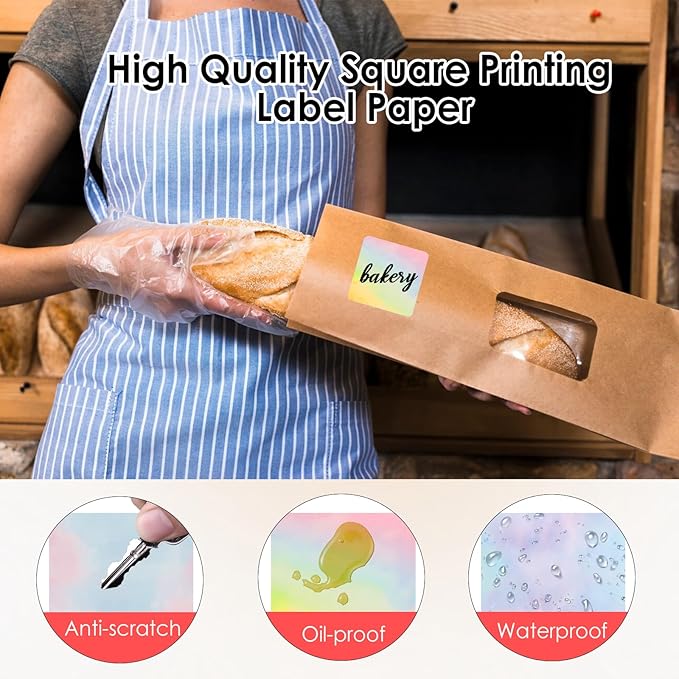 HuiJuKeJi 3 Rolls Thermal Square Label Paper,1.96 "x1.96 Gradient Label Maker Sticker for Phomemo M220/M200/M221/M110 Printer,Multi-Purpose Self-Adhesive Waterproof Labels for Barcode,DIY,Logo,Thanks-DeskLoop Office