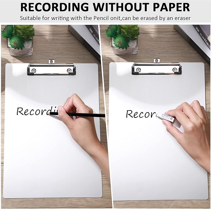 Epakh 12 Pieces Clipboard Bulks Metal Clipboard Aluminum Office Low Profile Clip Standard A4 Letter Size Metal Clip Board, Size 12.5 x 9 Inch-DeskLoop Office