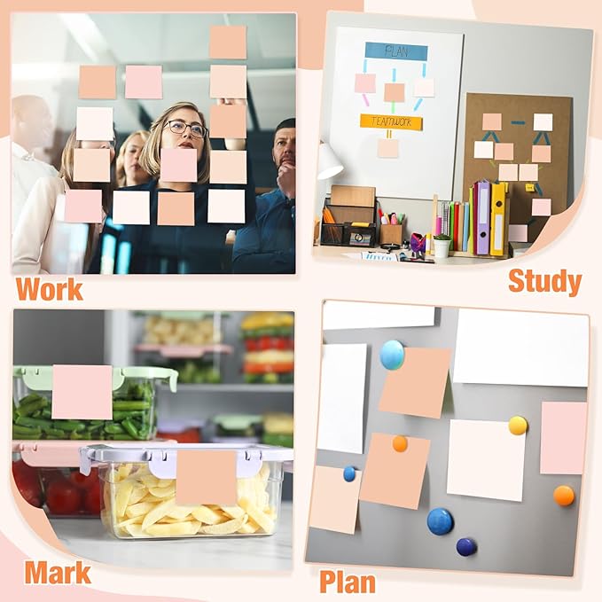 Fainne 24 Pack Sticky Notes Bulk Back to School Supplies Self Stick Note Pads Paper Memo for Office First Day of School Student Teacher Essentials (2 x 2 Inches,Pink)-DeskLoop Office