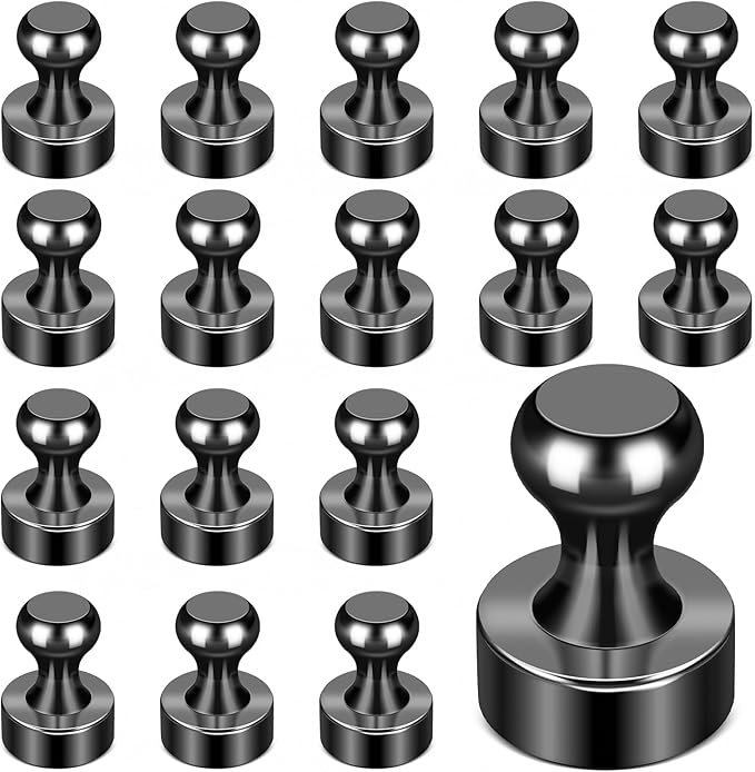 LOVIMAG Fridge Magnets, 18 Pcs Small Neodymium Magnets for Refrigerator,Whiteboard Magnets for Office,Push Pins Magnets with Epoxy Coating for Cruise, Cruise Door Magnets for Decorations