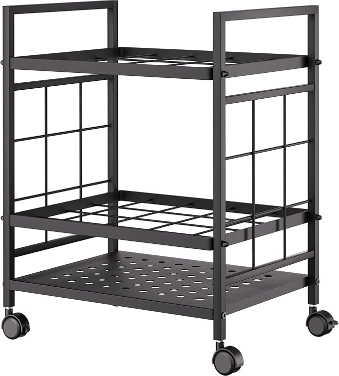 Blueprint Storage Rack, Blueprint Holder with Wheels, Used for Storing Blueprint/Carpet/Map/Poster/Architectural Construction Plan, 20 Slots(3.2" x 3.2"), Silent wheel for Home, Office, School(Black)-DeskLoop Office