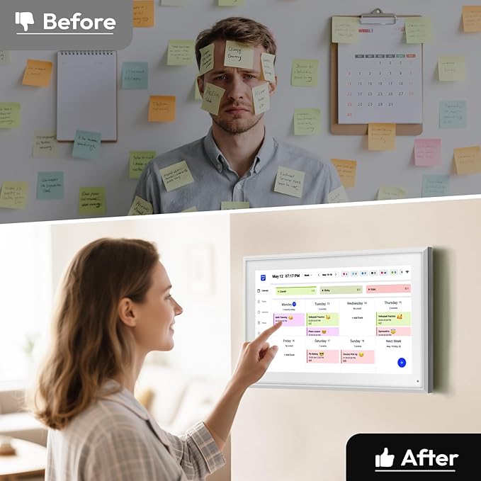 BOCT 15.6'' Digital Calendar Wall - 32GB Memory Touch Screen Chore Chart Smart Calendar,Digital Planner,Auto-Sync,APP Control,Interactive Family Schedules, Gift for Mother-DeskLoop Office