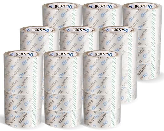 36 Rolls Clear Packaging Tape with Dispenser, 1.88" X 60 yd Shipping Tape Bulk, Total 2160 Yards, 2.7 mil, 3" Core, Heavy Duty Packing Tape Refills for Moving Boxes, Package, Mailing-DeskLoop Office