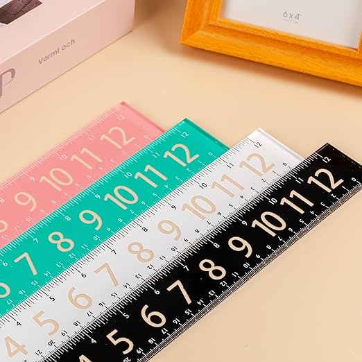 Mr. Pen- Plastic Rulers with Large Numbers, 12-Inch, 4 Pack, Metric & Imperial, Colorful Rulers for Kids, Ruler 12 Inch, Metric Ruler, mm Ruler, Rulers 12 Inch Ruler, Rulers for Kids-DeskLoop Office