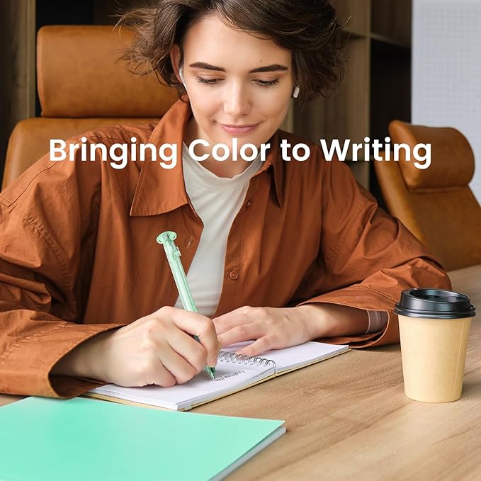 9 Pcs Gel Pens Black Ink, 0.7mm Fine Point, Smooth Writing Cute Blooming Flower Aesthetic Pens, Quick Dry Soft Touch Retractable Pens for Journaling, School Office Supplies Gifts for Women-DeskLoop Office