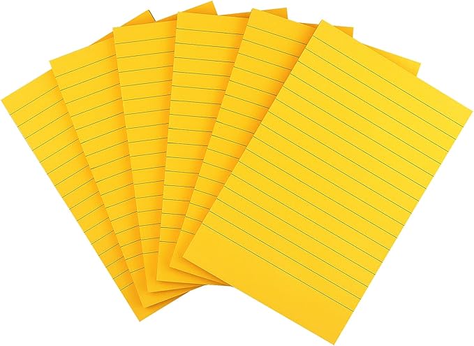 Early Buy 6 Pads Lined Sticky Notes with Lines 4x6 Self-Stick Notes Bright Color Sticky Notes, 45 Sheets/Pad (Orange)-DeskLoop Office
