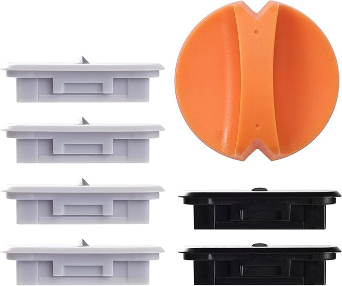 6-Pack Trimmer Replacement Blades for Fiskars Paper Trimmer, Replacement Blade for All Series of Fiskars/Portable&Precision Trimmer,Arts and Crafts,4 Cutting&2 Scoring Blades,a Slider,Orange-DeskLoop Office