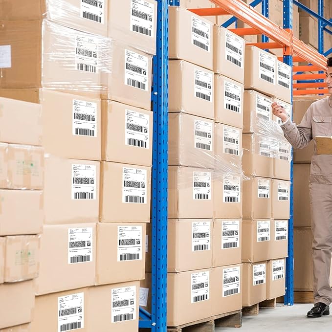 4x6 Thermal Labels, 8000 Shipping Labels with Perforated Line, Commercial Grade Thermal Shipping Label Paper-DeskLoop Office