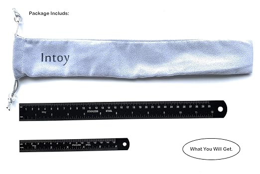Metal Ruler Kit 12 Inch and 6 Inch, Stainless Steel Rulers - Image 7