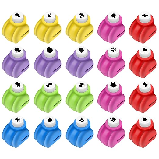 Paper Punches, Punch Craft Set Punches, Hole Punch Shapes Scrapbooking Supplies for Kindergarten Teacher Office Supplies and DIY Arts (Classic Mini 20pcs)-DeskLoop Office
