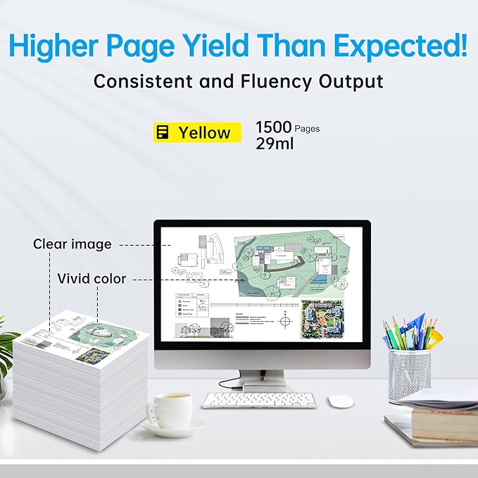 2PKS 712 Yellow Ink Cartridge (3ED69A, 29-ML) Used for HP DesignJet T650, T630, T250, T230, T210 & Studio Plotter Printers-DeskLoop Office