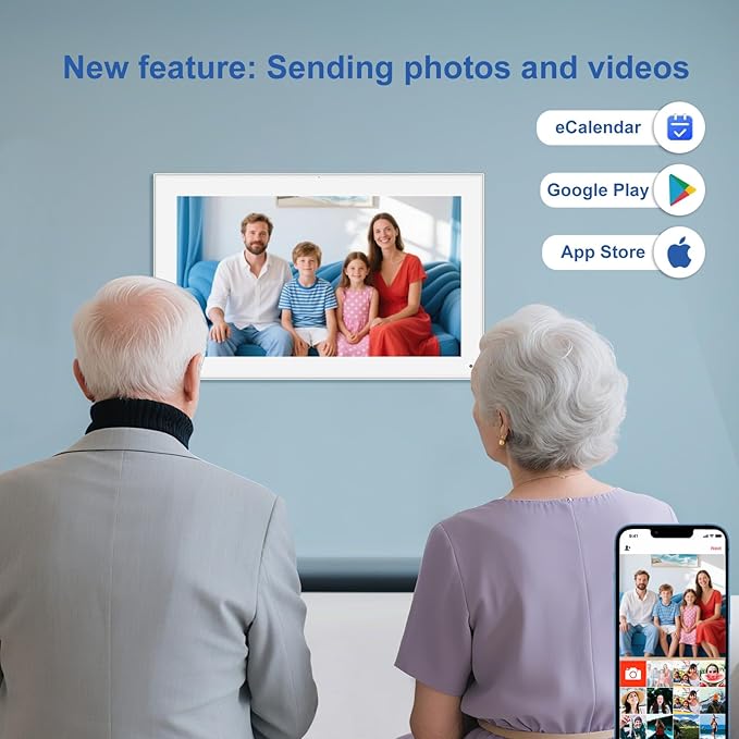 15.6 inch Digital Calendar Touchscreen, Wall Planner, IPS FHD,Smart Family Schedules, Chore Chart, Wall Organizer for Multi-Child Homes - Built-in Digital Picture Frames Function-DeskLoop Office