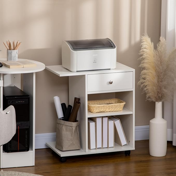 Zateety Mobile Printer Stand, Rolling File Cabinet Cart - Image 9