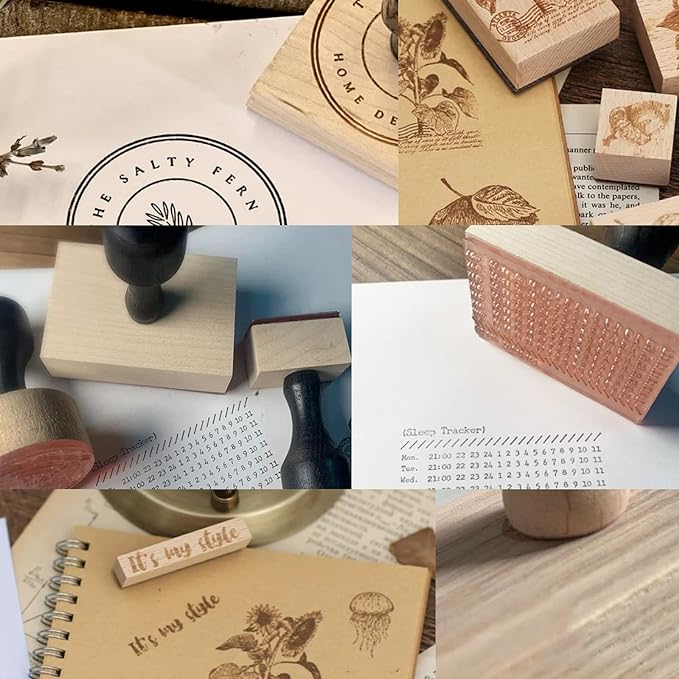 Custom Stamp with Logo Text - Personalized Rubber Stamp with Handle - Address Stamps for Business or Crafting - Rectangle 1"x2"-DeskLoop Office