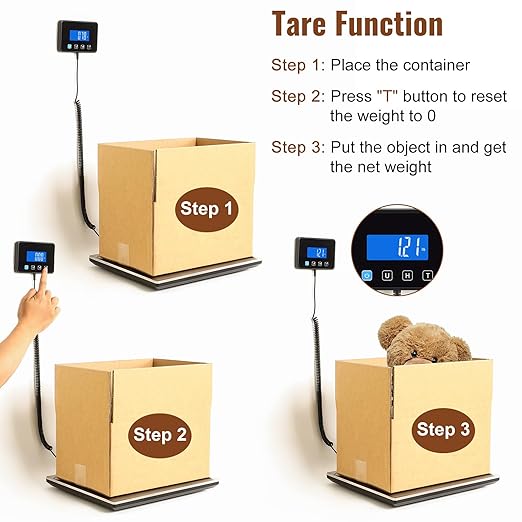 Miseyo 660lbs Heavy Duty Digital Shipping Scale - 0.7oz High Accurate Stainless Steel Postal Scale for Packages, Luggage, Small Business, Warehouse, Battery & Charging Cable Included-DeskLoop Office