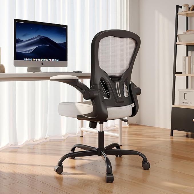 Office Chair, Ergonomic Desk Chairs 330LBS Capacity High Back Mesh Computer Chair with Flip-up Armrests, Comfy Work Chair with Adjustable Lumbar Support, Rolling Chair-DeskLoop Office