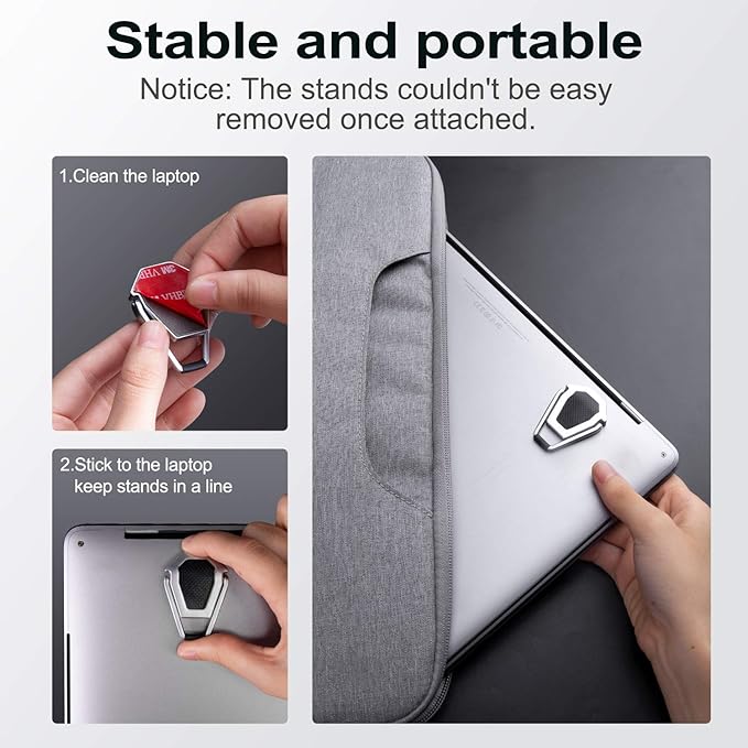 Laptop Stand for Desk, Portable Anti-Slip Keyboard Riser, Zinc Alloy Keyboard Stands, Computer Stand Compatible with MacBook Air/Pro, 10-15.6 Inches Laptops and Keyboards (Sliver)-DeskLoop Office