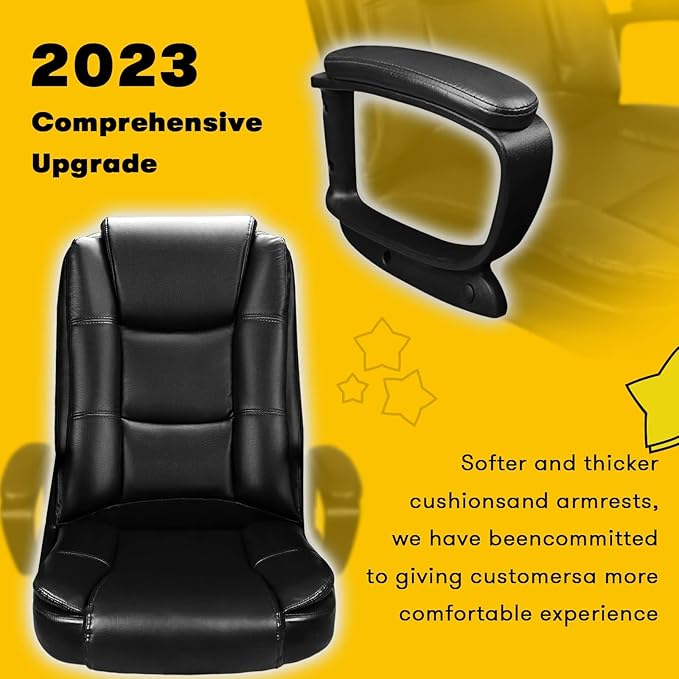 OFIKA Home Office Chair, 400LBS Big and Tall Computer Chair Heavy Duty Design, Ergonomic High Back Cushion Lumbar Back Support, Adjustable Executive Leather with Armrest-DeskLoop Office