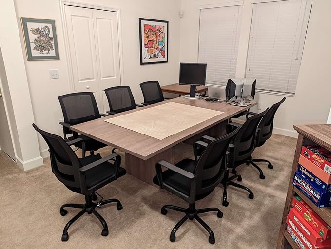 CLATINA Office Chair, Mid Back Ergonomic Desk Chairs Rolling Mesh Computer Chair with Executive Lumbar Support and Height Adjustable Design for Home Office, Black-DeskLoop Office