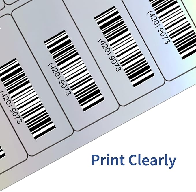 STARLIBOO 1" x 2-5/8" Address Labels- Holographic Color Stickers for Laser/Ink Jet Printer mailing Labels 8.5"×11"- Holographic Silver-DeskLoop Office