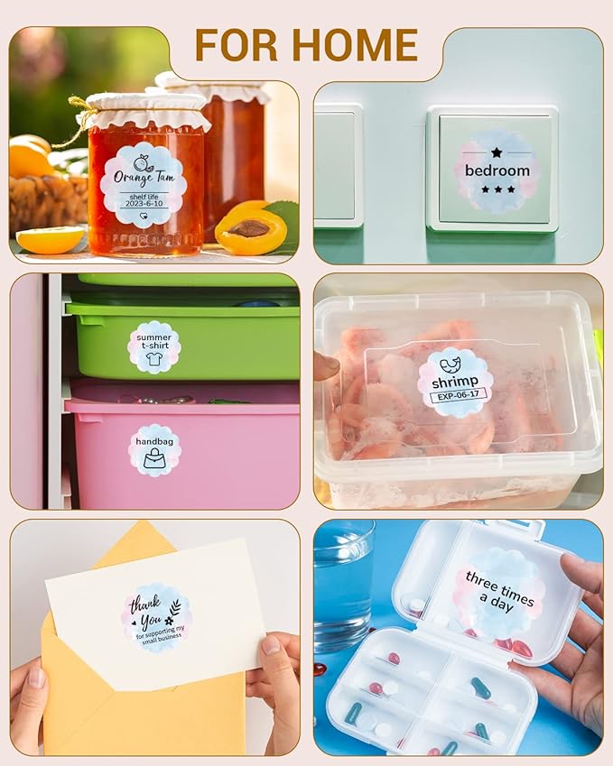 Phomemo Flower 2" Color Round Label Stickers Roll for Thermal Printer for Small Business Supplies - Commercial Grade Thermal Labels for Custom Stickers Personalized & Business Logo - 500pcs / Roll-DeskLoop Office