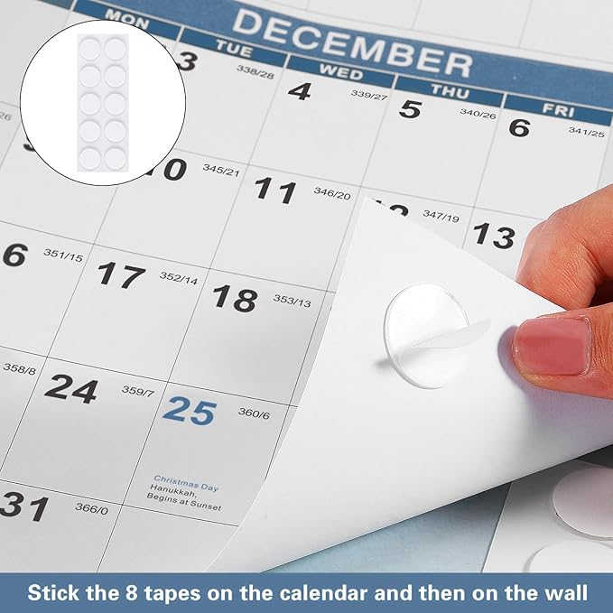 2024-2025 Wall Calendar 34.8" x 22.8" Large Vertical Yearly Wall Hanging Calenda with Julian Date from July 2024 to June 2025 Thick Paper Calendar 12 Month Annual Planner for Office Fridge(Blue)-DeskLoop Office