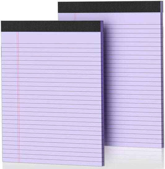 2 Pack Legal Pads 8.5 x 11 Purple Note Pads 8.5 x 11 Notepad 8.5 x 11 Micro Perforated Writing Pads 8.5 x 11 Lined Paper Pads Wide Ruled Pad of Paper 30 Sheets Notebook for Study, To-Do Lists, Office-DeskLoop Office