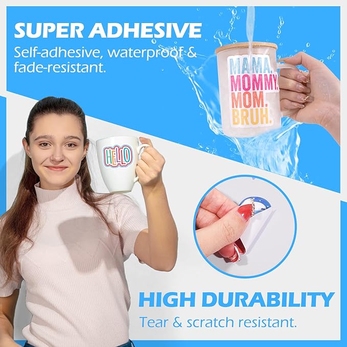 TECKWRAP Printable Vinyl Sticker Paper for Inkjet Printer, Glossy Inkjet Printable Vinyl, 8.26" x 11.69" A4 56 Sheets/Pack Printing Paper for Craft Scrap-Booking, Stickers, Labels-DeskLoop Office