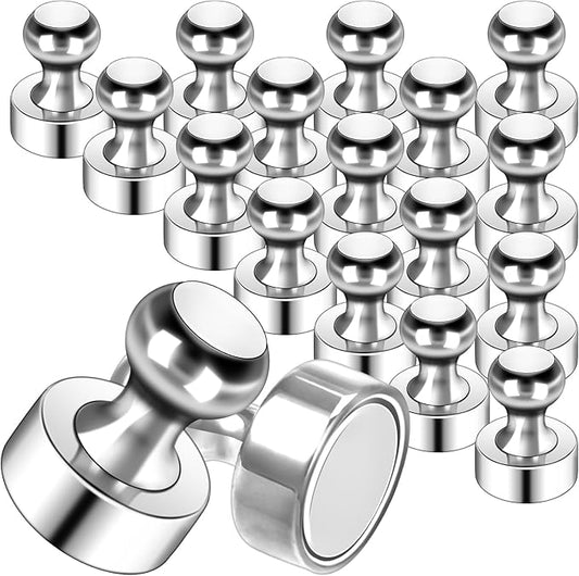 20Pack Magnets for Whiteboard Strong Fridge Magnets Silver Push Pin Refrigerator Locker Magnets for School and Home-DeskLoop Office