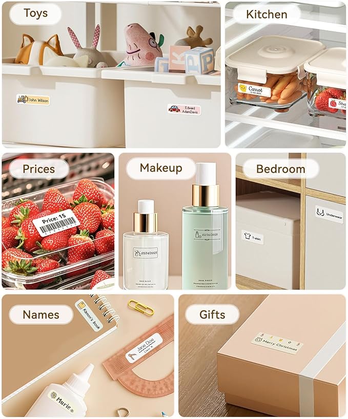 NIIMBOT Label Maker Machine Bluetooth Label Printer for School Home Office Organization, Wireless Mini Labeler D110 Upgraded Version, Label Machine with Label, White-DeskLoop Office