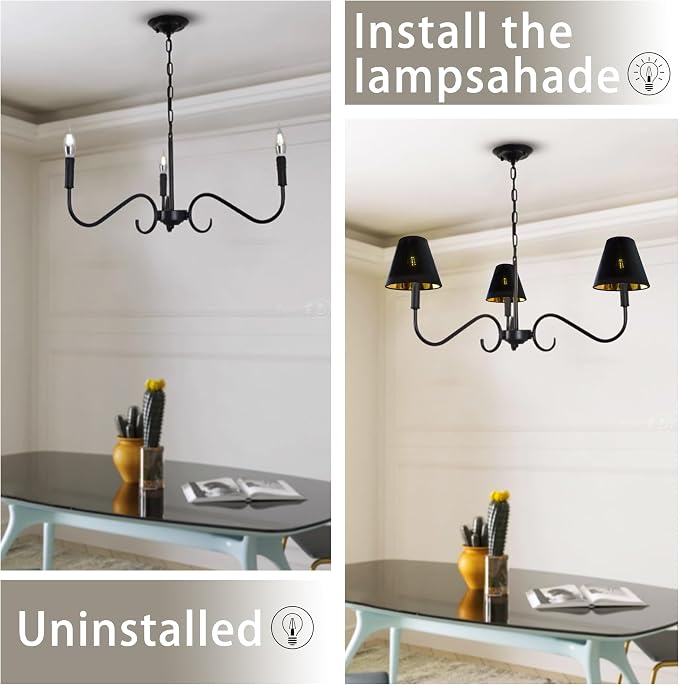 TAaMTYH small lamp shade chandelier shades set of 3,Fabric Lampshade - Image 8