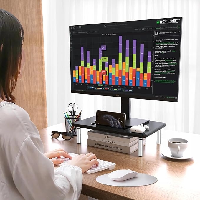 suptek Monitor Laptop Stand,Monitor Laptop Stand Riser for Desk,3 Height Adjustable,Laptop Computer Stand With Metal Vented Platform for Laptop, PC, Printer(MST003M)-DeskLoop Office