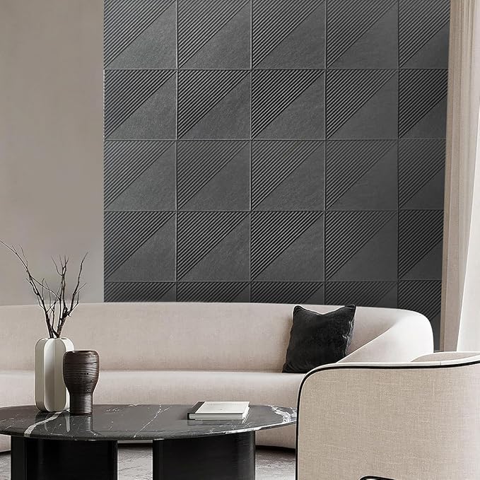 Large Cork Board for Walls 48"x 36", 12 Pack Felt Wall Tiles with Safe Removable Adhesive Tabs, Cork Board for Office,Pinboard Bulletin Board - Dark Gray-DeskLoop Office