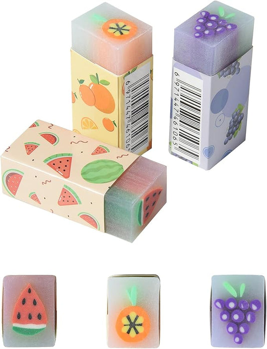 18Pcs Cute Fruit Erasers for Kids Bulk, Kawaii Fun Pencil Jelly Erasers for School Classroom Supplies Prize Gifts Party Favors-DeskLoop Office