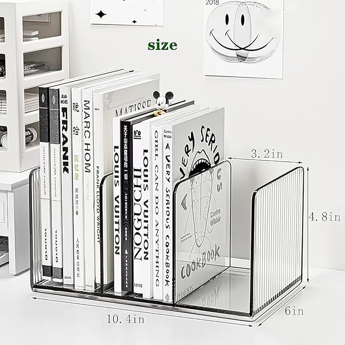 Acrylic Desk File Organizer,Office Desktop Binder File Folder Mail Organizer,Handbag Purse Book record Magazine Holder (2 Pack)-DeskLoop Office