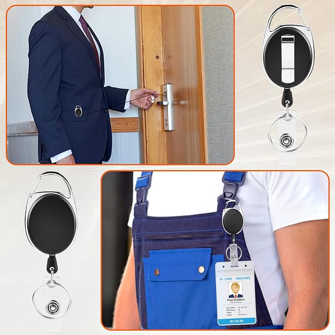 5 Pack ID Badge Holder, Badge Holder Retractable Clip - Image 7