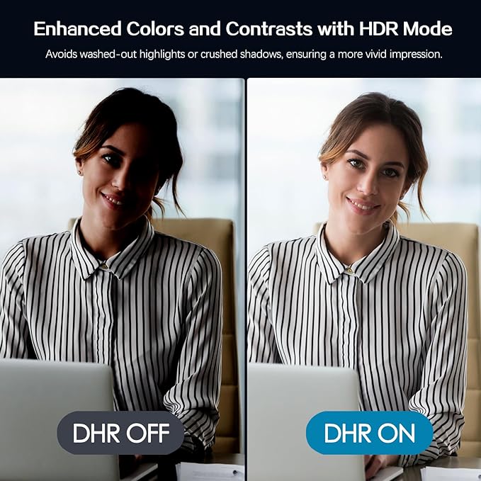 Angetube AI Webcam for PC - 1080p/2K@60FPS HD Web Camera with Remote Control, 8X Digital Zoom Webcam, Privacy Cover, TOF Auto Focus, HDR, USB 3.0 Web Cam Work with Zoom, Skype,Teams, Windows,Mac-DeskLoop Office