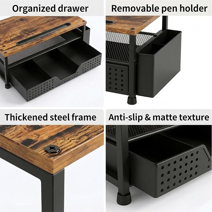 Desk Organizer and Accessories, 2-Tier Computer Monitor Stand Rise - Image 8