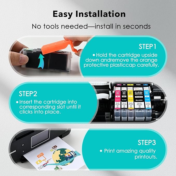 10 Pack 280 281 XXL Ink Cartridges Replacement for Canon 280XL 281XL Ink Cartridges PGI-280XXL CLI-281XXL for TR8620a TR8520 TR8620 TR8600 TR7520 TS6120 TS6220 TS9120 TS6320 TS8220 Printers-DeskLoop Office
