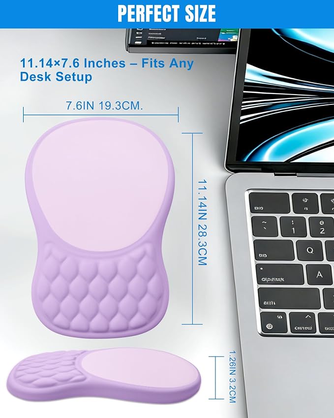 Ergonomic Mouse Pad with Wrist Rest, Slope Design Memory Foam Support, Smooth - Image 7