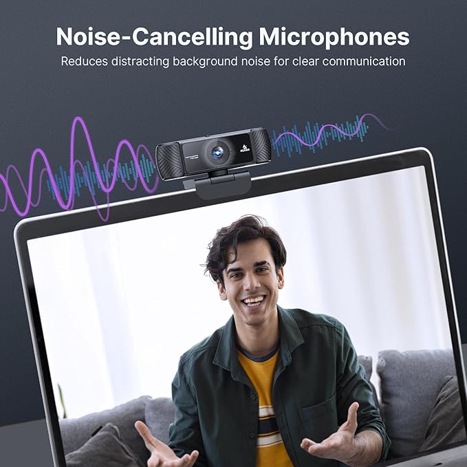 NexiGo 1080P 60FPS Webcam with Software Control and Microphone, AutoFocus, w/Privacy Cover, N680P Pro Computer Web Camera for Skype Zoom Teams, Mac PC Laptop Desktop-DeskLoop Office