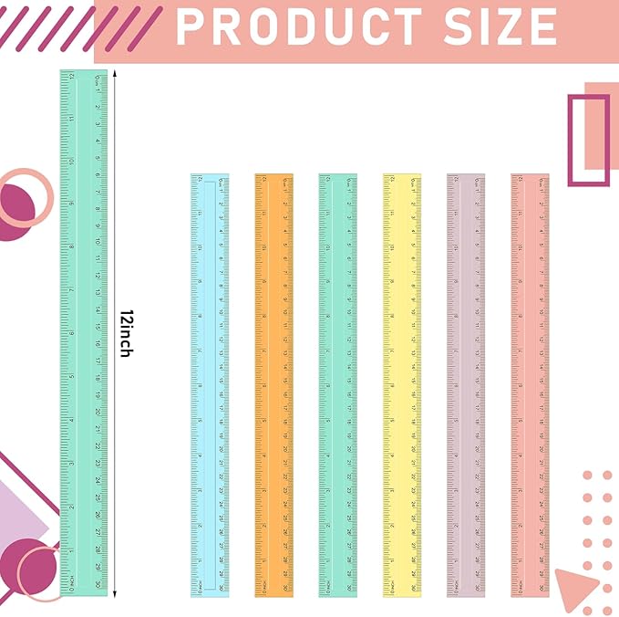 240 Pcs 12 Inch Plastic Rulers Bulk, Back to School Supplies, Assorted Colored Flexible Metric Rulers with Centimeters and Inches Measuring Tool for School Classroom Students(Pastel)-DeskLoop Office