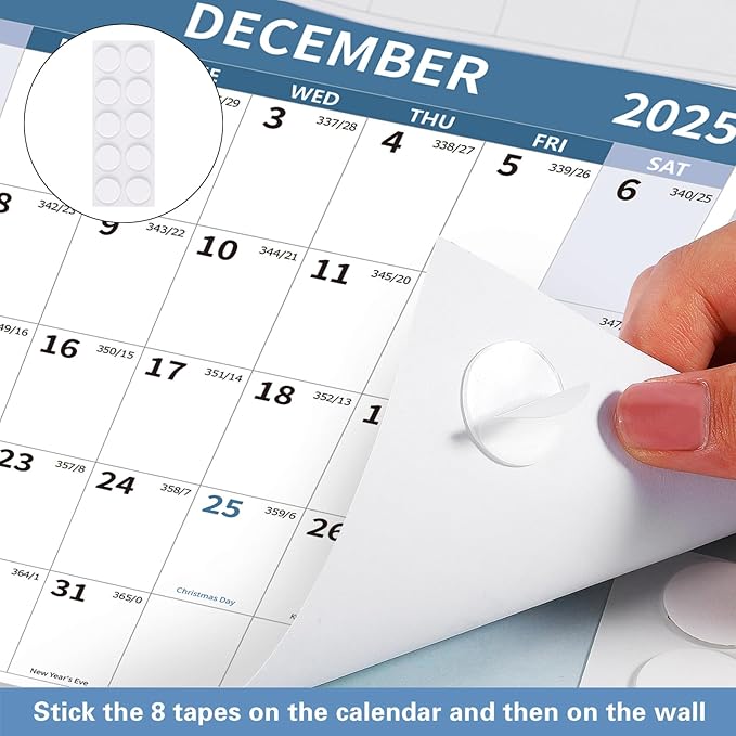 2025-2026 Wall Calendar 34.8" x 22.8" Large Vertical Yearly Wall Hanging Calenda with Julian Date from July 2025 to June 2026 Thick Paper Calendar 12 Month Annual Planner for Office Fridge(Blue)-DeskLoop Office