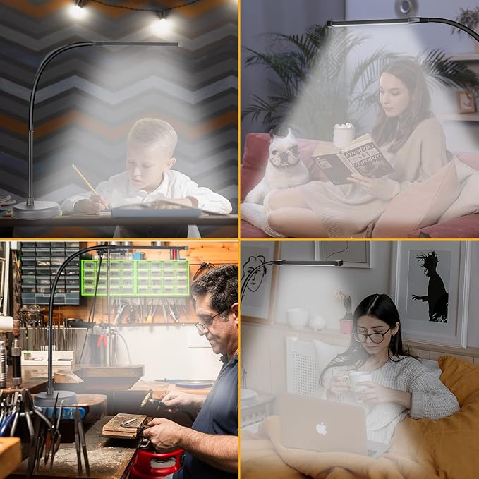 LED Desk Lamp, Swing Arm Architect Task Lamp with Long Flexible Gooseneck, 3 Color Modes, and USB Adapter, Dimmable Desk Light for Home/Office/Drafting/Reading/Piano-DeskLoop Office
